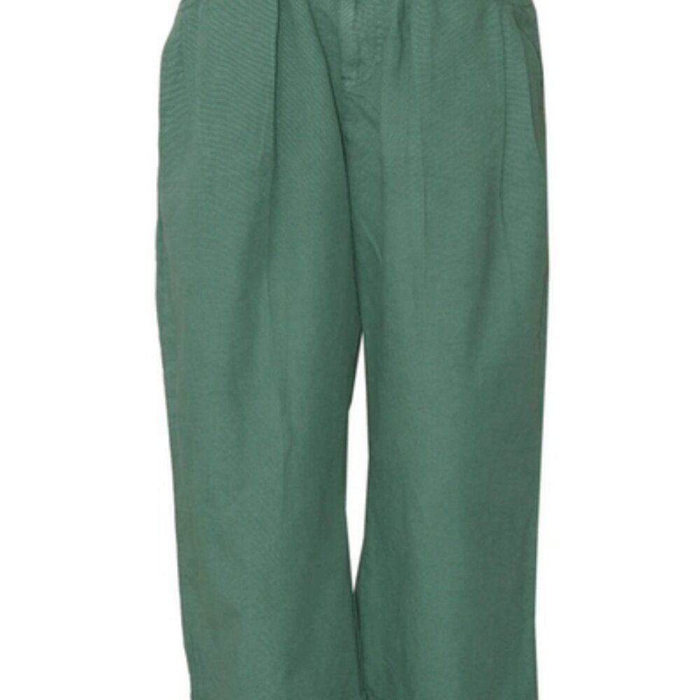 Free People Sweet Talk Chino Pants Green Wide Leg Pocket Zip XS